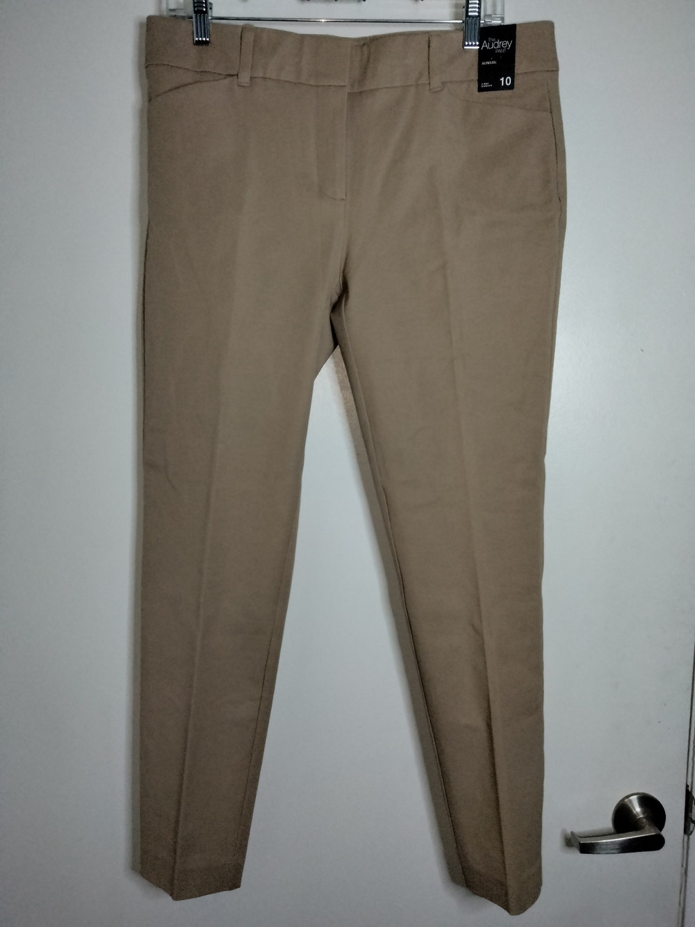 New York & Co (Sz 10) Tan 4-Way Stretch Audrey Ankle Slim Chinos Pants (NEW-NWT)